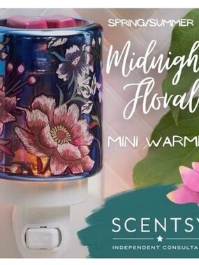 Scentsy Mini Warmer - Floral Pink & Blue